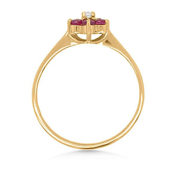 14K Ruby & Diamond Flower Fashion Ring - Estate Image 2 Goldmart Jewelers Redding, CA