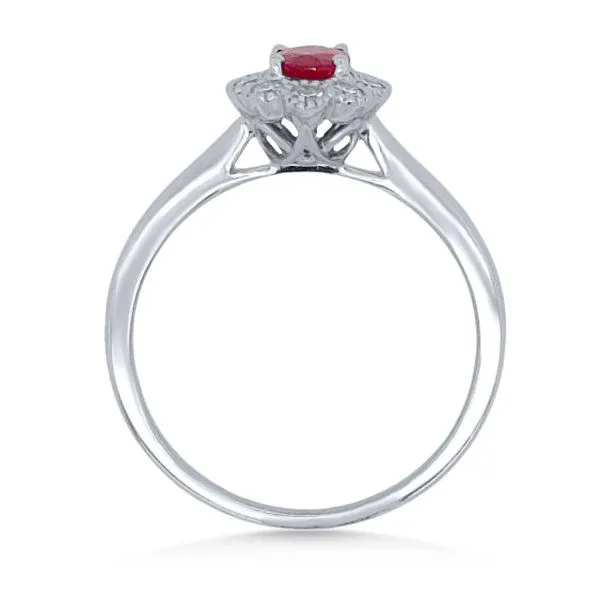 14K Ruby & Diamond Halo Fashion Ring - Estate Image 2 Goldmart Jewelers Redding, CA