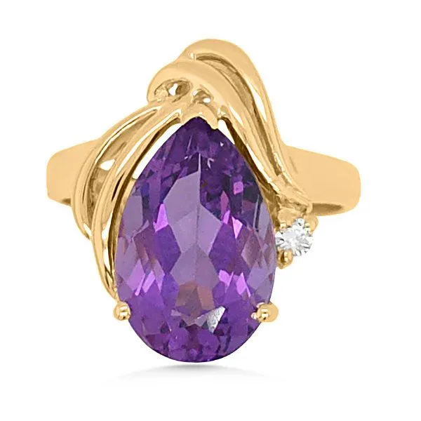 14K Amethyst & Diamond Fashion Ring - Estate Goldmart Jewelers Redding, CA