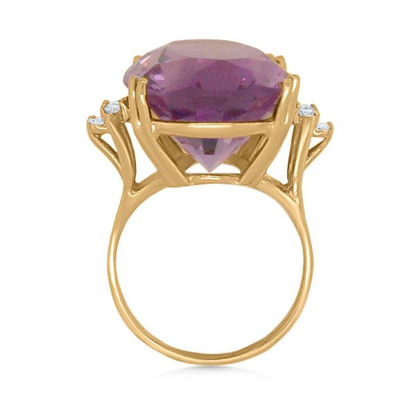 14K Amethyst & Diamond Fashion Ring - Estate Image 2 Goldmart Jewelers Redding, CA
