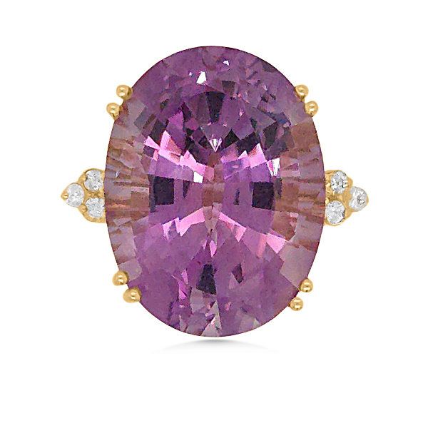 14K Amethyst & Diamond Fashion Ring - Estate Goldmart Jewelers Redding, CA