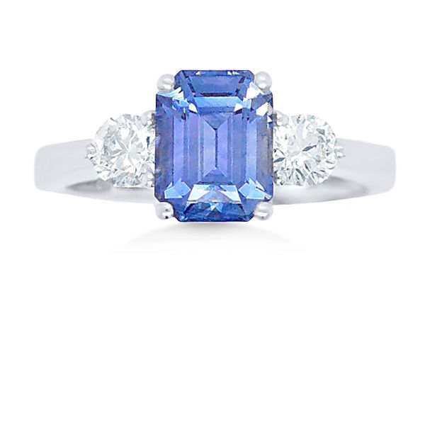 18K Blue Sapphire & Diamond 3 Gem Ring by GM Signature Goldmart Jewelers Redding, CA