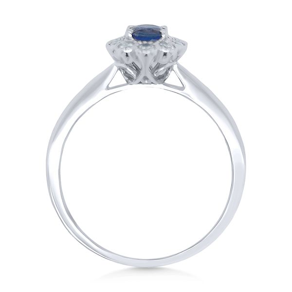 14K Blue Sapphire & Diamond Halo Fashion Ring - GM Image 2 Goldmart Jewelers Redding, CA