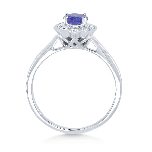 14K Tanzanite & Diamond Halo Fashion Ring - GM Image 2 Goldmart Jewelers Redding, CA