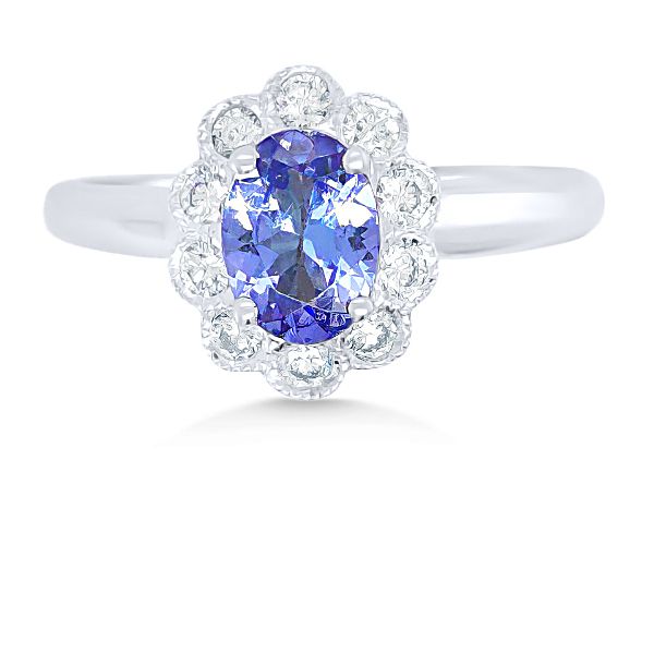 14K Tanzanite & Diamond Halo Fashion Ring - GM Goldmart Jewelers Redding, CA