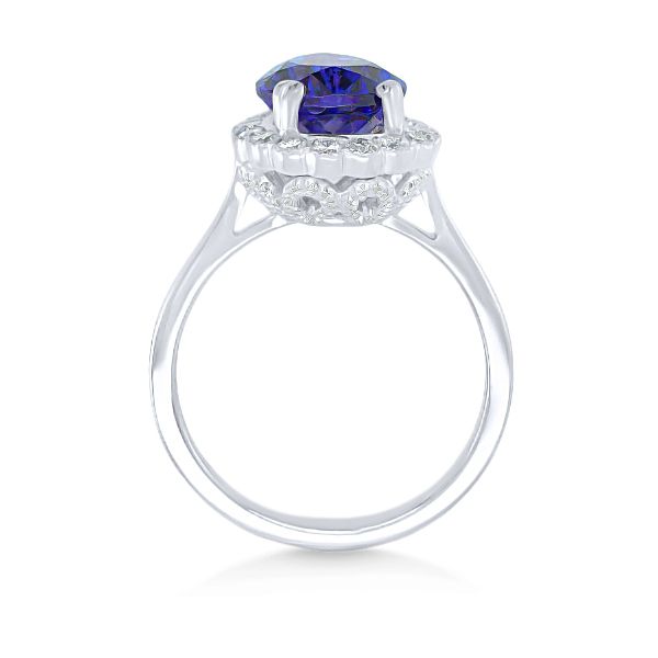 14K Tanzanite & Diamond Halo Fashion Ring by GM Image 2 Goldmart Jewelers Redding, CA