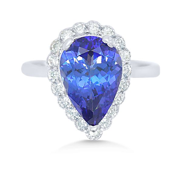 14K Tanzanite & Diamond Halo Fashion Ring by GM Goldmart Jewelers Redding, CA