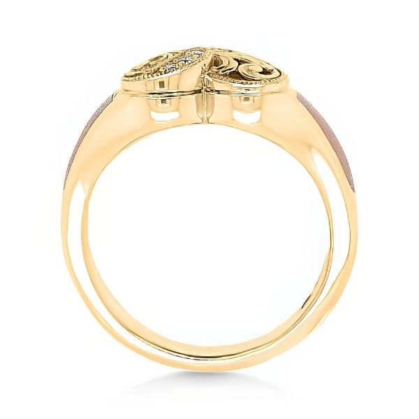 14K Rose Gold Pink MOP & Diamond Heart Ring Image 2 Goldmart Jewelers Redding, CA