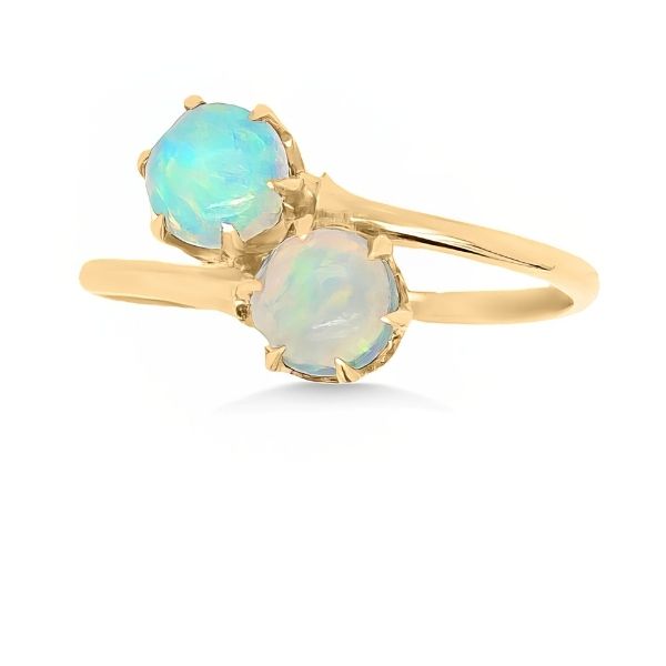 10K Arts & Crafts Art Nouveau Australian Opal Ring - Estate Goldmart Jewelers Redding, CA