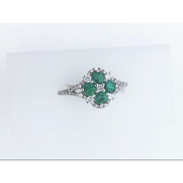 14K White Gold Clover Fashion Ring Image 2 Goldmart Jewelers Redding, CA