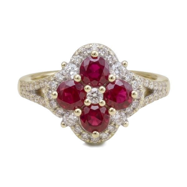 14K Yellow Gold Clover Fashion Ring Goldmart Jewelers Redding, CA
