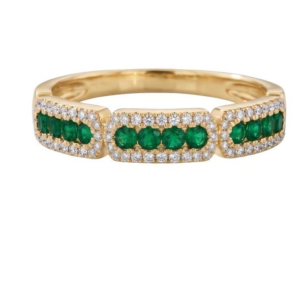 14K Gold Emerald & Diamond Fashion Ring Goldmart Jewelers Redding, CA