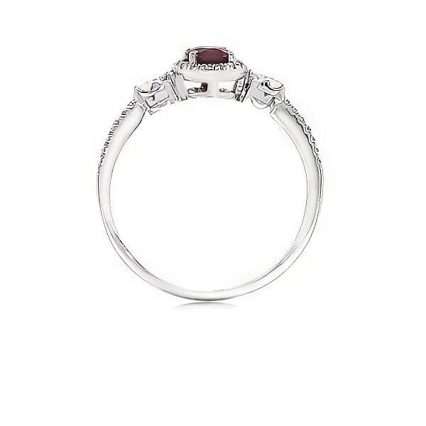 14K Ruby & Diamond Halo Fashion Ring by Luvente Image 2 Goldmart Jewelers Redding, CA
