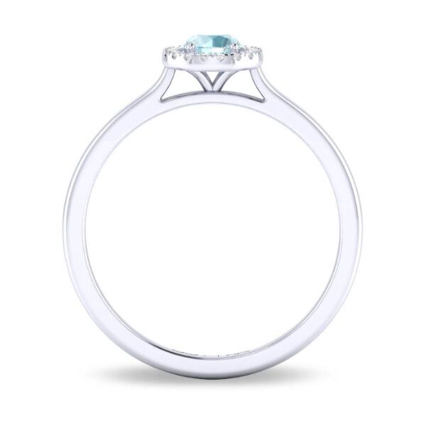 14K Aquamarine & Halo Fashion Ring by Costar Image 2 Goldmart Jewelers Redding, CA