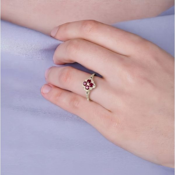 14K Yellow Gold Clover Fashion Ring Image 3 Goldmart Jewelers Redding, CA