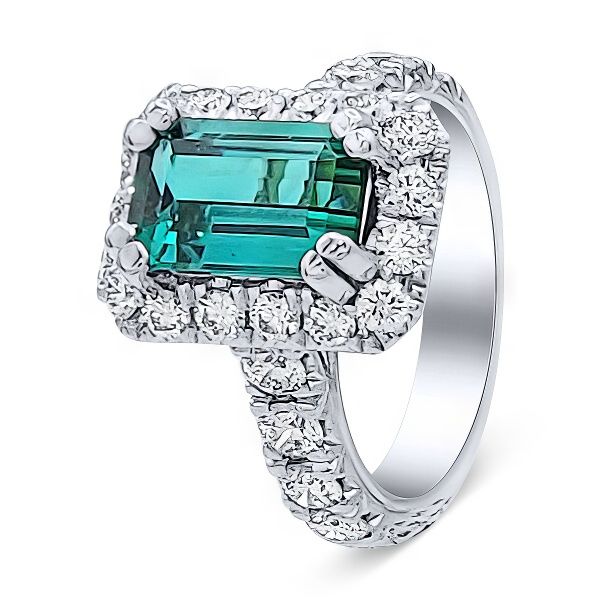 Custom, 14K Green Blue Aracuai Tourmaline Ring by Gabriel Goldmart Jewelers Redding, CA