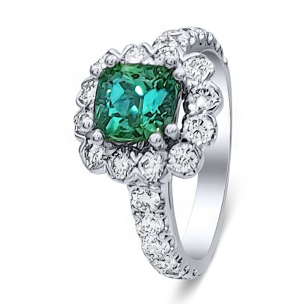 Custom, 14K Green Blue Aracuai Tourmaline Ring by Gabriel Goldmart Jewelers Redding, CA