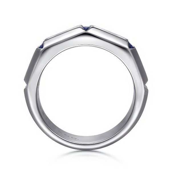 Sterling Silver Princess Blue Sapphires ring by Gabriel Image 2 Goldmart Jewelers Redding, CA