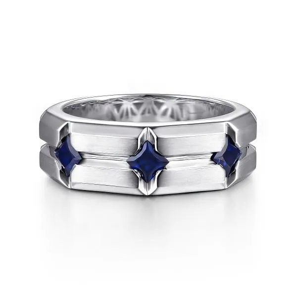Sterling Silver Princess Blue Sapphires ring by Gabriel Goldmart Jewelers Redding, CA