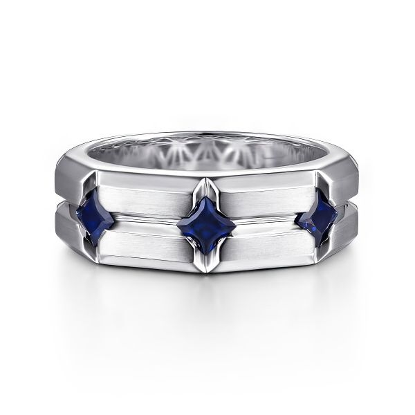 Sterling Silver Princess Blue Sapphires ring by Gabriel Goldmart Jewelers Redding, CA