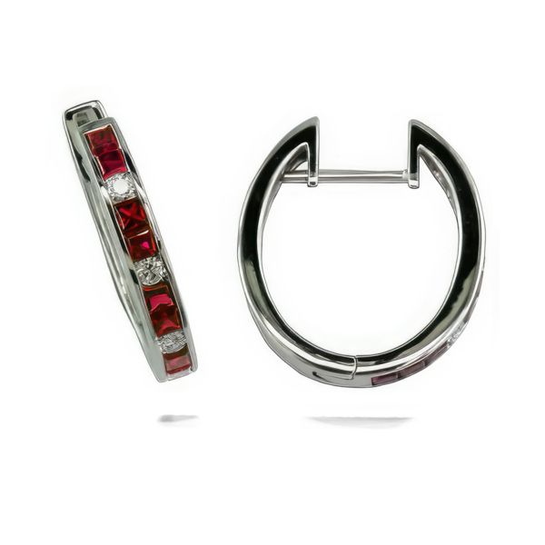 14K Ruby medium hoop Earrings by Eichhorn Goldmart Jewelers Redding, CA