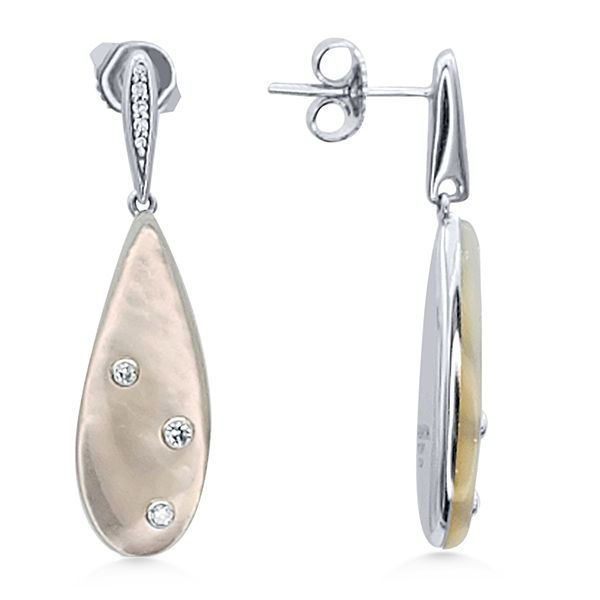14K Mother of Pearls Inlays Dangle Earrings by Kabana Goldmart Jewelers Redding, CA