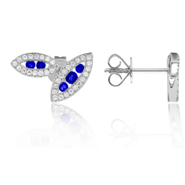 14K Blue Sapphires Earrings by Luvente Image 2 Goldmart Jewelers Redding, CA