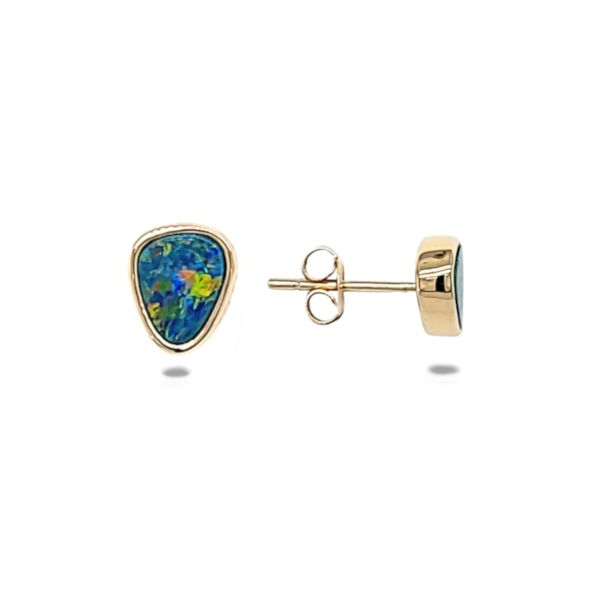 14K Australian Opal Doublet earrings – GM Signature Goldmart Jewelers Redding, CA
