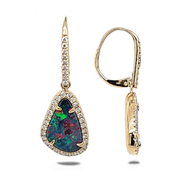 14K Australian Opal Dangle Earrings – GM Signature Goldmart Jewelers Redding, CA