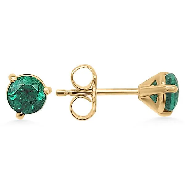 14K Round Emeralds Stud Earrings - GM Signature Goldmart Jewelers Redding, CA