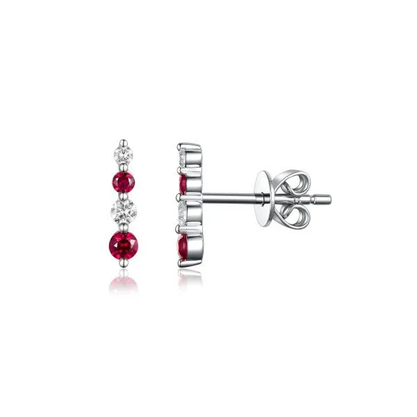 14K Rubys In Line Earrings by Luvente Goldmart Jewelers Redding, CA