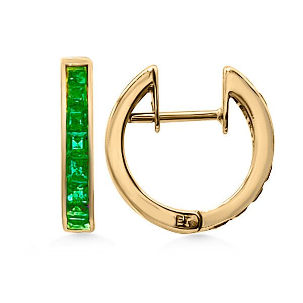 18K Emerald Huggie Earrings by Eichhorn Goldmart Jewelers Redding, CA