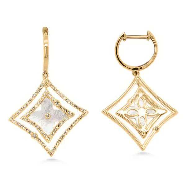 14K Mother of Pearl Square Earrings by Luvente Goldmart Jewelers Redding, CA