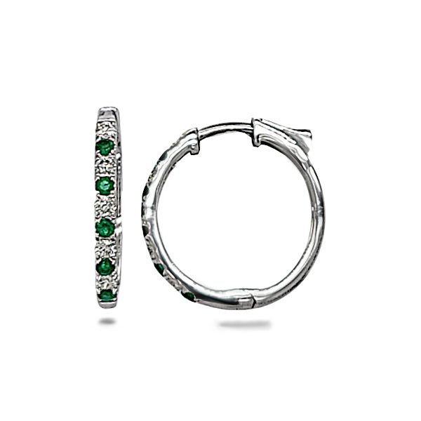 14K Emerald & Diamond Huggie Earrings by Costar Goldmart Jewelers Redding, CA