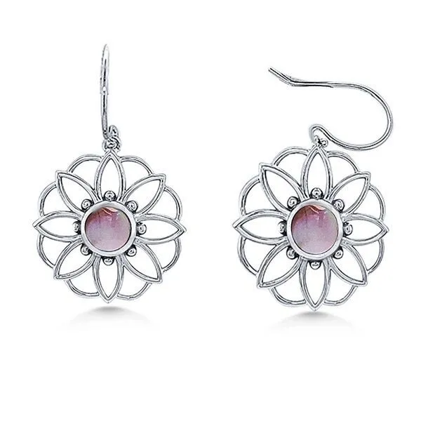 SS Pink Mother of Pearl Flower Dangle Earrings by Kabana Goldmart Jewelers Redding, CA
