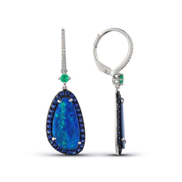 14K Australian Opal Dangle Earrings by Luvente Goldmart Jewelers Redding, CA