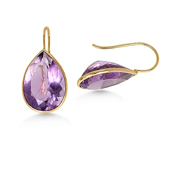 14K Amethyst Dangle Earrings - Estate Goldmart Jewelers Redding, CA