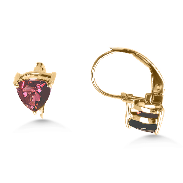 14K Trillion Rhodolite Garnet Leverback Earrings - Estate Goldmart Jewelers Redding, CA