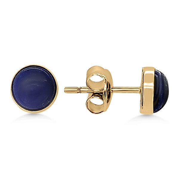 14K Lapis Lazuli Button Earrings - Estate Goldmart Jewelers Redding, CA