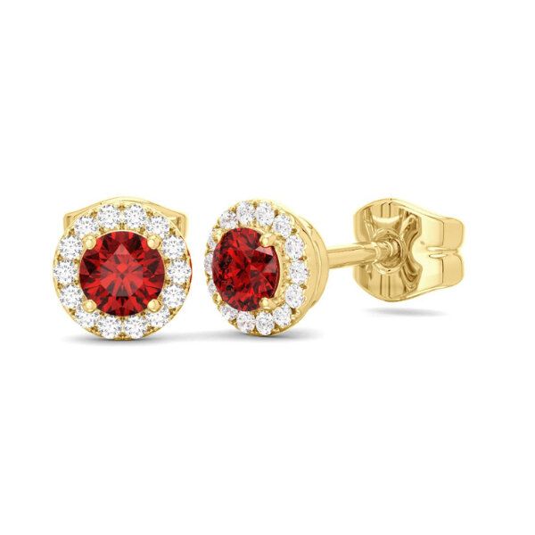 14K Ruby & Halo Button Earrings by Costar Goldmart Jewelers Redding, CA