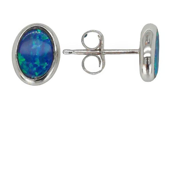 14K Australian Oval Doublet Opal Earrings - GM Goldmart Jewelers Redding, CA