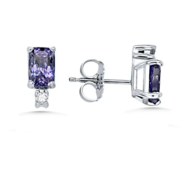14K Tanzanite and Diamond Earrings - Goldmart Goldmart Jewelers Redding, CA