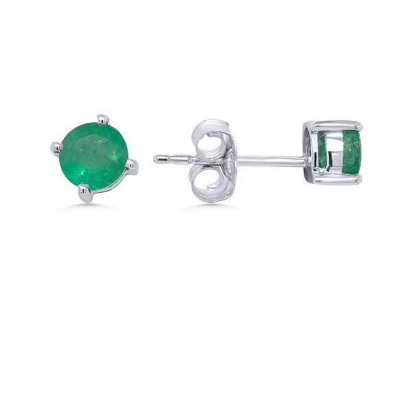 14K Emerald Stud Earrings - Estate Goldmart Jewelers Redding, CA