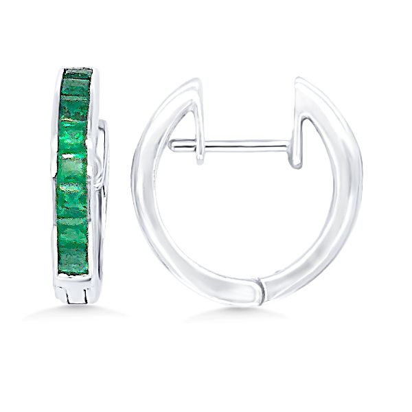 18K Emeralds Hoop Earrings by GM Signature Collection Goldmart Jewelers Redding, CA