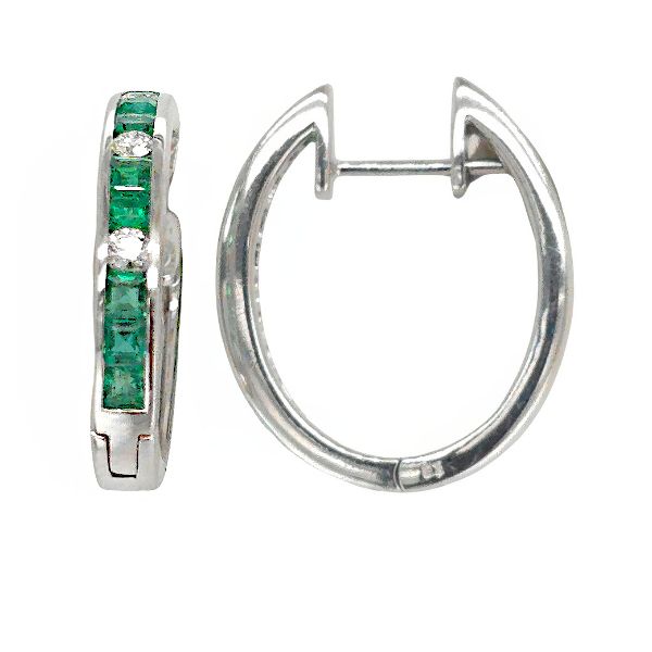18K Diamond Hoop Earrings by GM Signature Image 2 Goldmart Jewelers Redding, CA
