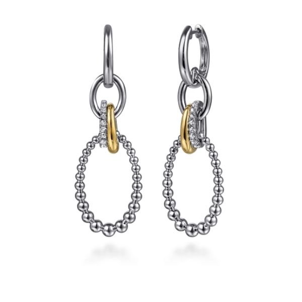 Sterling Silver 14K Yellow Gold Drop Earrings Goldmart Jewelers Redding, CA