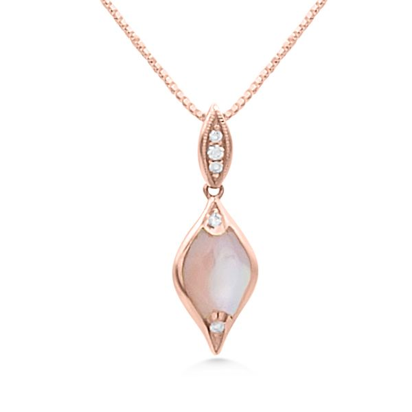 14K Pink Mother of Pearl Inlay Drop Pendant by Kabana Goldmart Jewelers Redding, CA