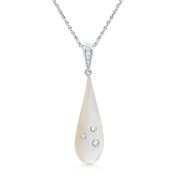 14K Mother of Pearl Inlay Drop Pendant by Kabana Goldmart Jewelers Redding, CA