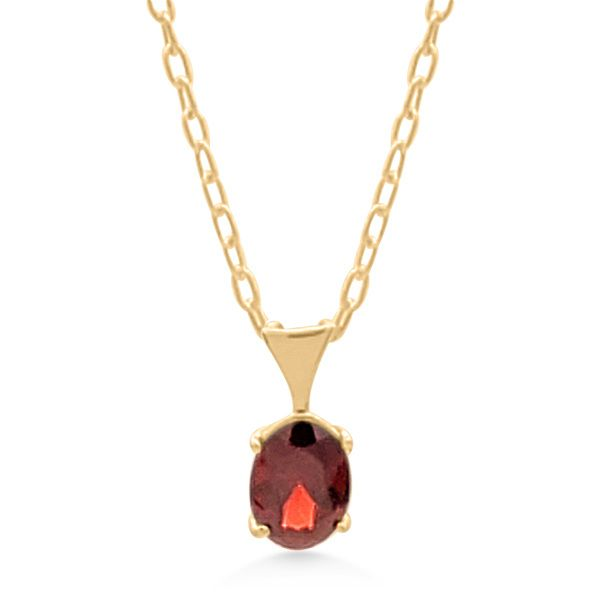 Bold, Retro Era, 14K Red Garnet Solitaire Pendant (Estate) Goldmart Jewelers Redding, CA