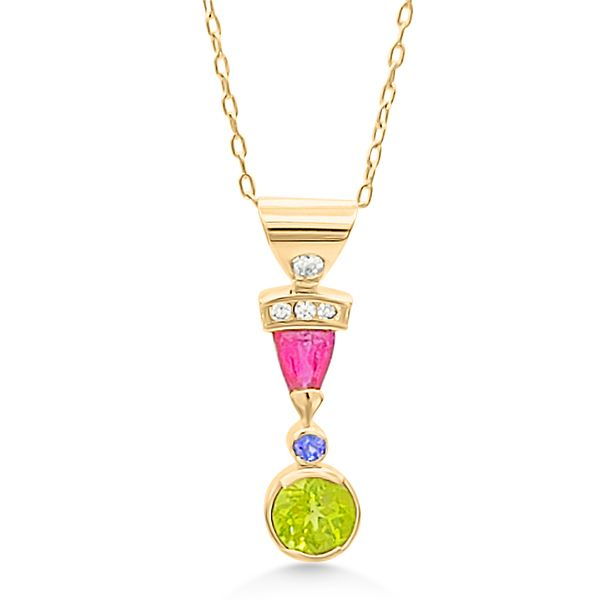 Medal of Beauty, Retro Era multi gem Pendant (Estate) Goldmart Jewelers Redding, CA